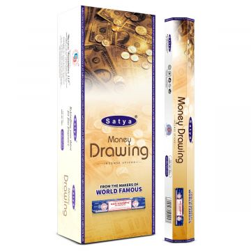 Money Drawing Incense Sticks, Satya Hex Pack - 6 Boxes x 20 Sticks